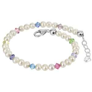  Sterling Silver Freshwater Imitation Pearl and Multicolor 