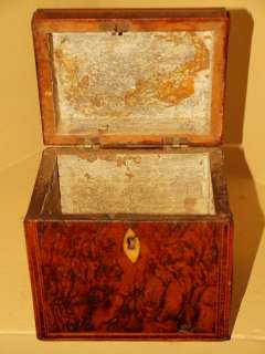 Antique Early American Georgian Inlaid Satinwood Mahogany Trinket Box 