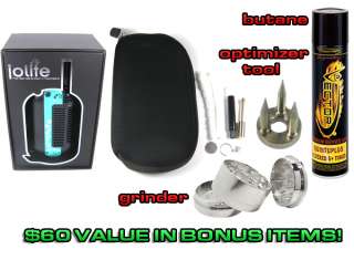   Portable Vaporizer + FREE 3PC Steel Grinder, Optimizer Tool, Butane