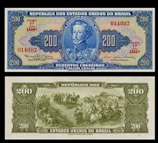 200 CRUZEIROS Banknote of BRAZIL   1964   PEDRO I   UNC  