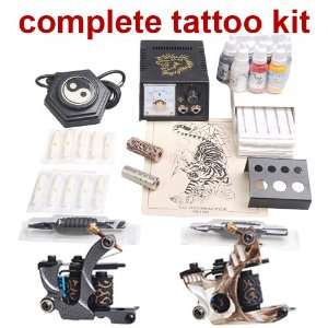  Tattoo Kits 2 New Machine Gun Power Needles 7 Ink DIY 017 Beauty