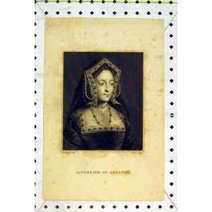   Antique Portrait Catherine Arragon Woman Lady Graves