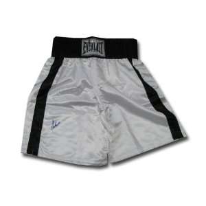  Autographed Muhammad Ali Black and White boxing trunks 