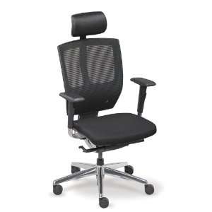  Arris HighBack Mesh Chair with Fabric Seat Black Fabric 