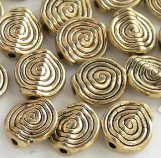 11mm Ammonites Antiqued Gold Pewter Metal Beads 18 #MOT  