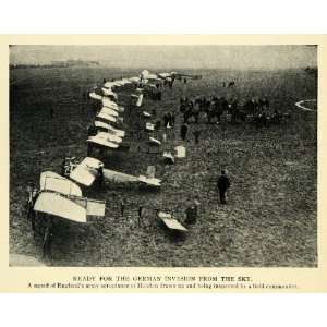  1913 Print German Invasion England Army Aeroplanes WWI 