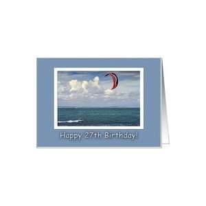  Kite surfing   Happy 27th Birthday Card Toys & Games