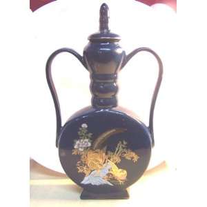  Blue Urn Type Vase with Oriental Style Golden Trim Picture 