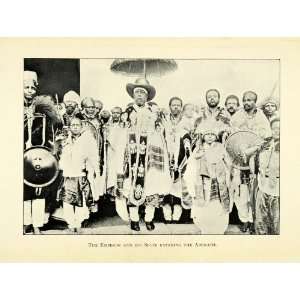  1906 Print Ethiopia Abyssinia Emperor Menelik II Followers 