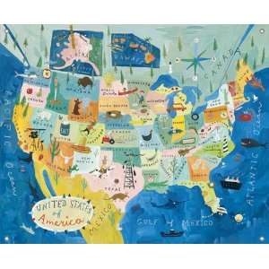  USA Map Wall Mural Banner