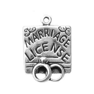Marriage License with Rings Charm