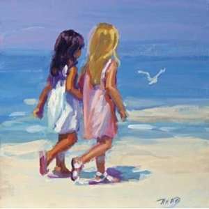 Beach Stroll by Lucelle Raad. Size 13.00 inches width by 13.00 inches 