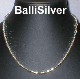 Sterling Silver 925 4mm DISCO Ball BEADS NECKLACE 20  