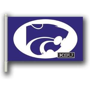 NCAA Kansas State Wildcats 11x18 Car Flags with Bracket ( Set of Two 