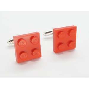  Red Upcycled LEGO Cufflinks Jewelry