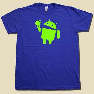 Android eats Apple t shirt FUNNY nerd computer geek tee  