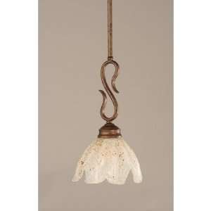 Toltec Lighting 20 755 Swan Mini Pendant with 7 Gold Ice Glass Shade 