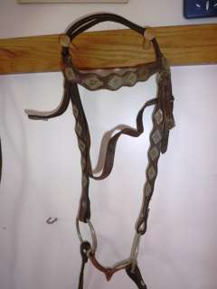 Used Western Horse Bridle Set Leather Saddle Tack w Bit n Reins 