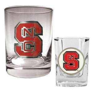   State Wolfpack NCAA Rocks Glass And Shot Glass Set