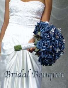 GORGEOUS ANGELINA NAVY Wedding Bouquet Bouquets Bridal Bridesmaid 