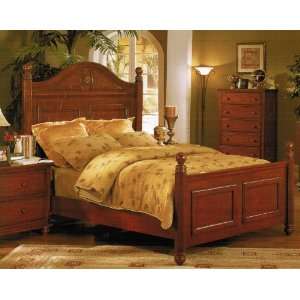  Eastern King Size Bed   Cherry Brown Finish