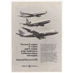   Airlines 747 DC 10 A300 GE CF6 Engine Print Ad