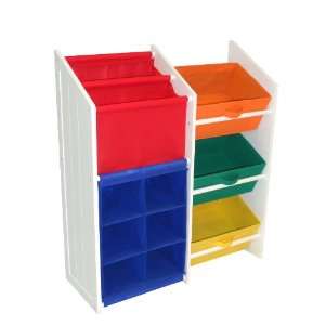   Primary Color Bins, Book Holder & 6 Slot Cubby