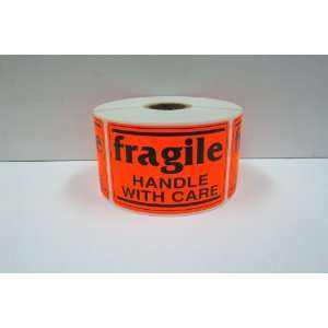   Red fragile Handle With Care Shipping Labels Stickers