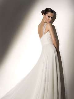 Gorgeous Chiffon White/Ivory Beach Wedding Dress 2012 Bridal Gown 