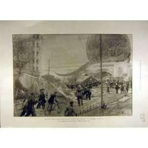   1900 Paris Exhibition Ruins Foot Bridge Accident Print