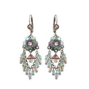 Michal Negrin Unique Silver Plated Chandelier Earrings Made with a 