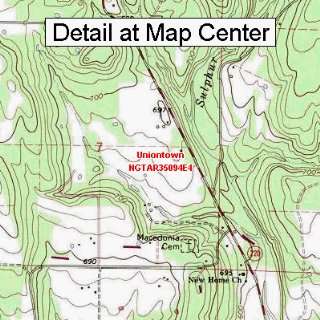   Topographic Quadrangle Map   Uniontown, Arkansas (Folded/Waterproof