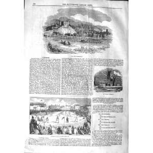   1842 VIEW NOTTINGHAM ST. MARYS CHURCH CRICKET LORDS