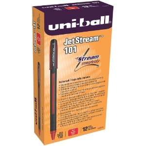  Uni ball Jetstream 101 Bold Point Rollerball Pens, Red Ink 