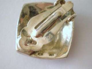 Vintage Sterling Silver Marcasite Clip On Earrings  