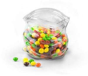 Unzipped Blown Glass Bag Container Candy Jar Dish Bowl  