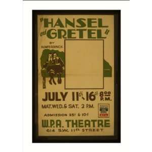    WPA Poster (M) Hansel and Gretel by Humperdinck