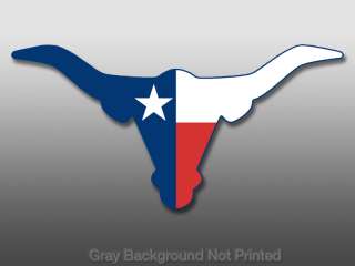 Longhorn Shaped Texas Flag Sticker   decal shape steer  