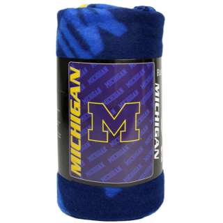 University of Michigan fleece blanket throw NEW  