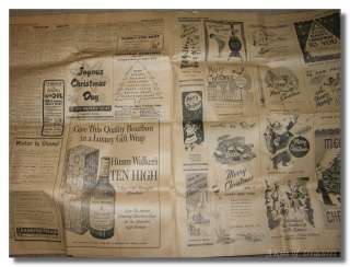 Vintage 1956 Frankfort, KS Christmas Newspaper Ads  