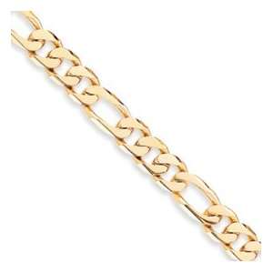 13mm Hand polished Figaro Link Chain Bracelet   8 Inch   Lobster Claw 