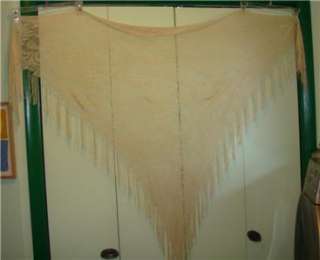 Vintage Lace Shawl Wrap Piano Scarf Large  