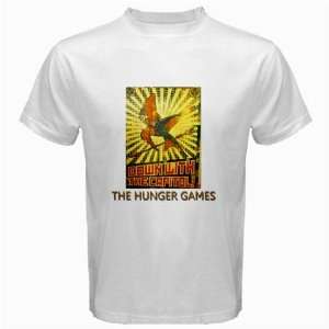  The Hunger Games   Down W/ Capitol Poster Logo New White T 