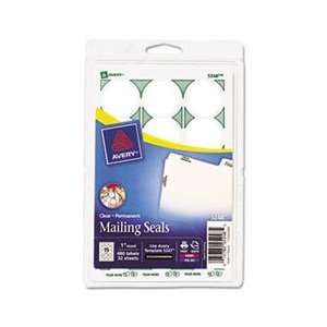  Print or Write Mailing Seals, 1in dia., Clear, 480/Pack 