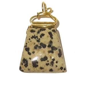 Jasper Pendant 19 Dalmatian Slab Spotted Stone Crystal Healing Gold 