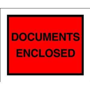   Red Documents Enclosed Packing List Envelopes
