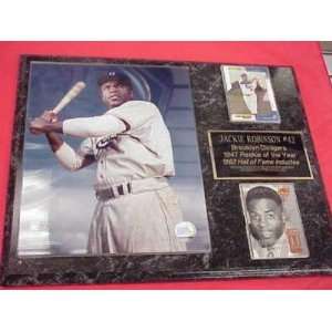  Dodgers Jackie Robinson 2 Card Collector Plaque Sports 