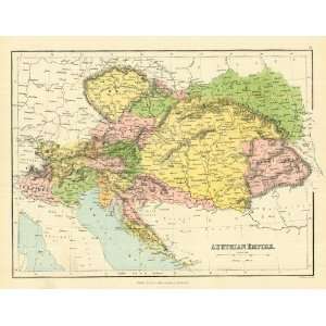    Bartholomew 1858 Antique Map of the Austrian Empire