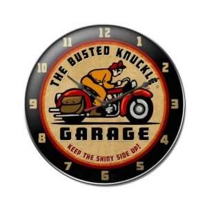  Busted Knuckle Garage Vintage Metal Clock Motorcycle 14 X 