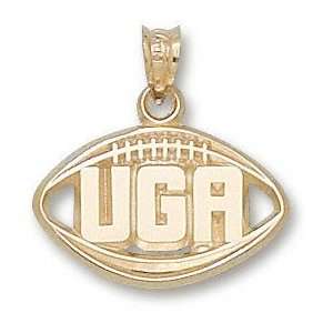Georgia Bulldogs Solid 10K Gold UGA Pierced Football Pendant 